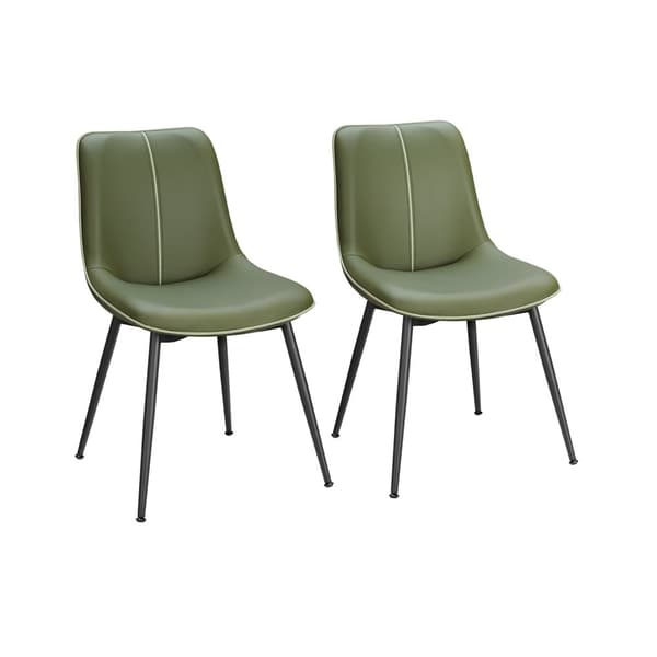 Rootz Forest Green ruokapöydän tuolit - Keittiötuolit - Pehmustetut tuolit - Vaneri- ja teräsrakenne - Mukava vaahtomuovipehmuste - 56 cm x 50 cm x 81