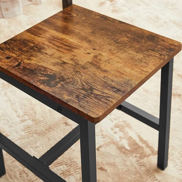 Rootz Vintage ruskea-musta ruokatuolisarja - keittiön tuolit - lastulevy teräs - mukavat istuimet - tukeva rakenne - helppo koota - 36 cm x 46,6 cm x
