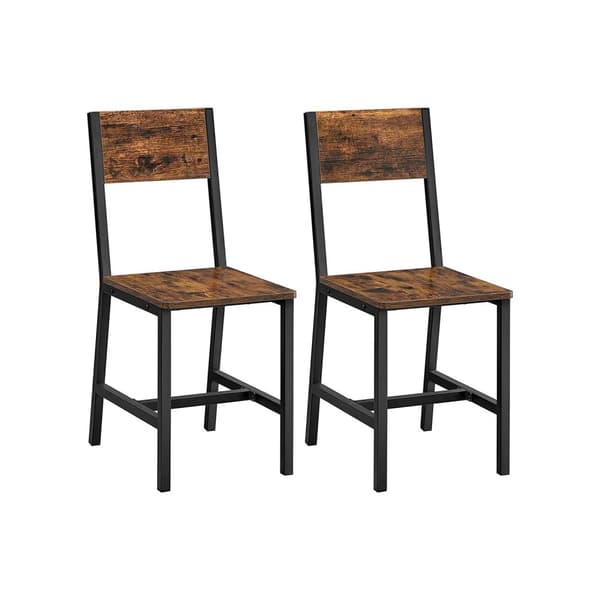 Rootz Vintage ruskea-musta ruokatuolisarja - keittiön tuolit - lastulevy teräs - mukavat istuimet - tukeva rakenne - helppo koota - 36 cm x 46,6 cm x