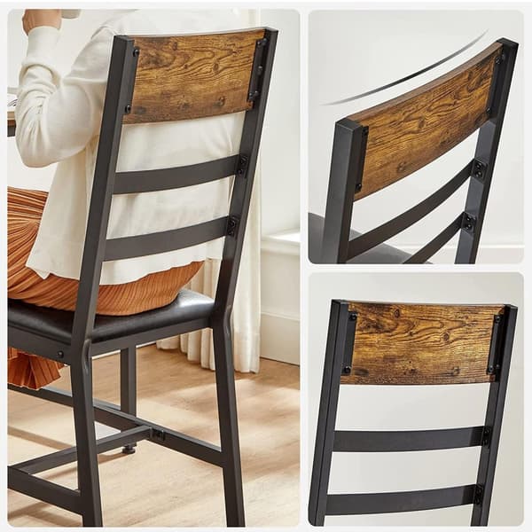 Rootz 2-delade matstolar - Vintage Brun-Svart - Spånskiva stålskum - Bekväma sittplatser - Robust konstruktion - Enkel montering - 43,4 cm x 43 cm x 9