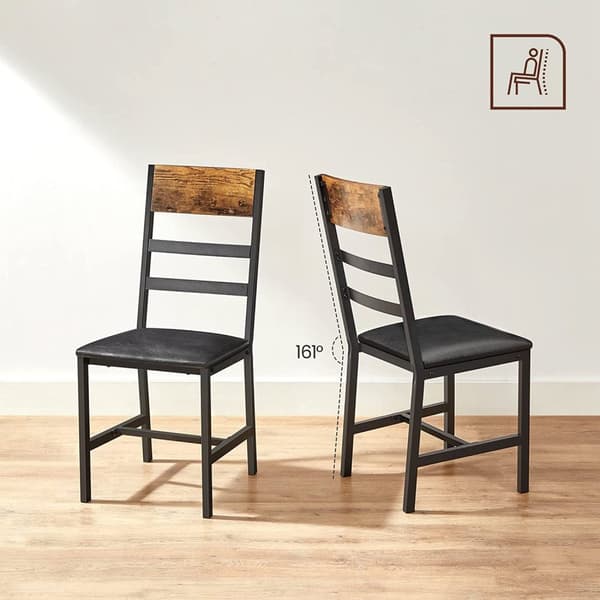Rootz 2-delade matstolar - Vintage Brun-Svart - Spånskiva stålskum - Bekväma sittplatser - Robust konstruktion - Enkel montering - 43,4 cm x 43 cm x 9