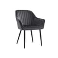Miniatyrbild 1 av 7: Rootz Velvet Dining Chair - Grå Stol - Stoppad sits - Skumstoppning - Pulverlackerade metallben - 62,5 cm x 60 cm x 85 cm