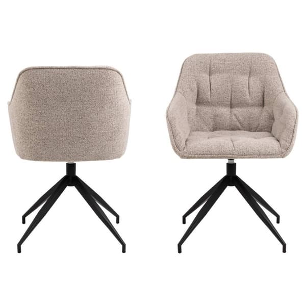 Brooke spisestuestol med armlæn drejefunktion beige.