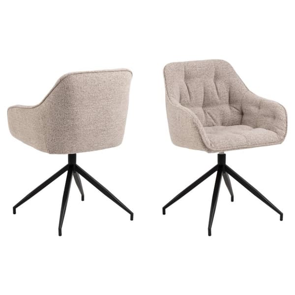 Brooke matstol med armstöd snurrfunktion beige.