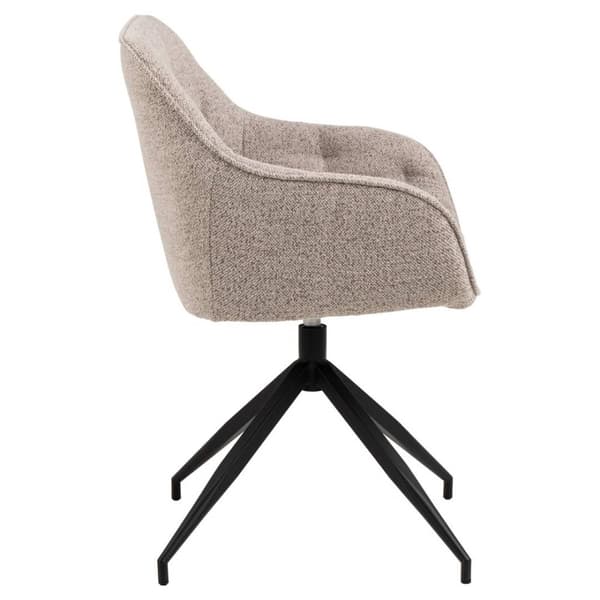 Brooke spisestuestoler med armlener dreiefunksjon beige.