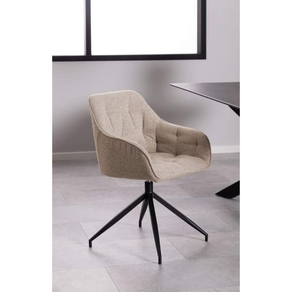 Brooke spisestuestoler med armlener dreiefunksjon beige.