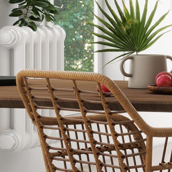Rootz Set med 2 Boho Style köksstolar - Matstolar - Rottingstolar - Naturlig estetik - Bekväm design - Hållbar konstruktion - 56cm x 60cm x 79cm