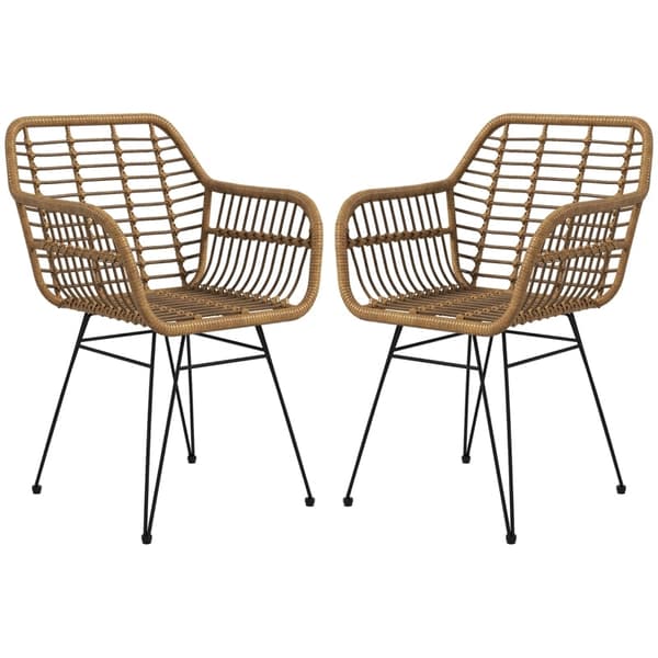 Rootz Set med 2 Boho Style köksstolar - Matstolar - Rottingstolar - Naturlig estetik - Bekväm design - Hållbar konstruktion - 56cm x 60cm x 79cm
