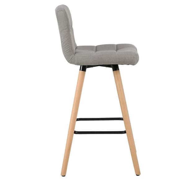Rootz 2 baarituolia - Työpöytäjakkarat - Keittiöjakkarat - Mukava pellavaistuin - Ergonominen selkänoja - Tukeva puurunko - 40cm x 36cm