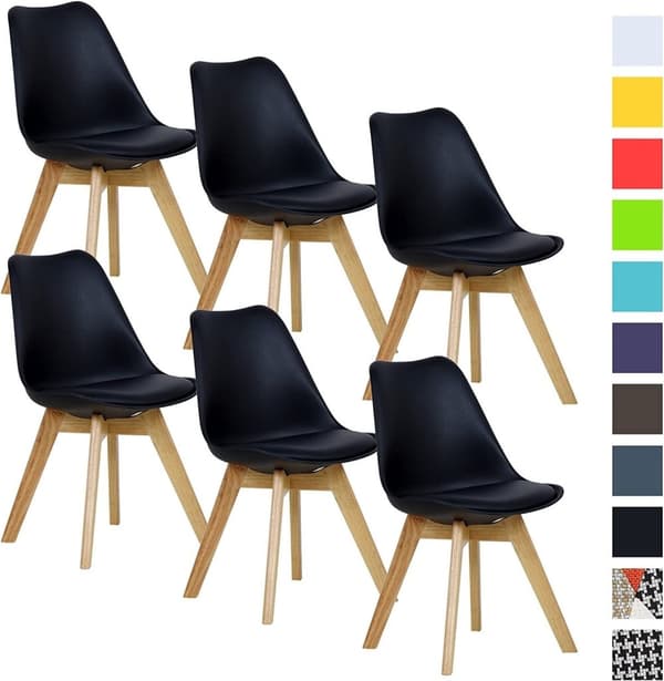 Rootz Scandinavian Style -ruokailutuoli - Comfort-tuoli - Tyylikäs istuin - Erittäin tiheä vaahtomuovi Comfort - Kestävät massiivipuujalat - Lattian s