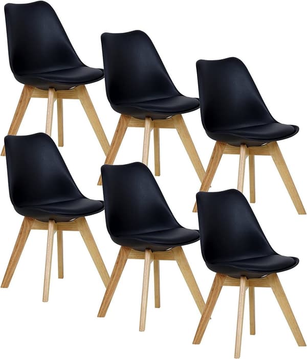 Rootz Scandinavian Style -ruokailutuoli - Comfort-tuoli - Tyylikäs istuin - Erittäin tiheä vaahtomuovi Comfort - Kestävät massiivipuujalat - Lattian s