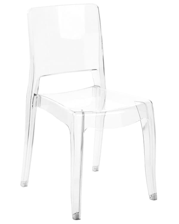 Sæt med 2 Spisestuestole Transparent Syntetisk Materiale Armløs Stabelbar Moderne Design