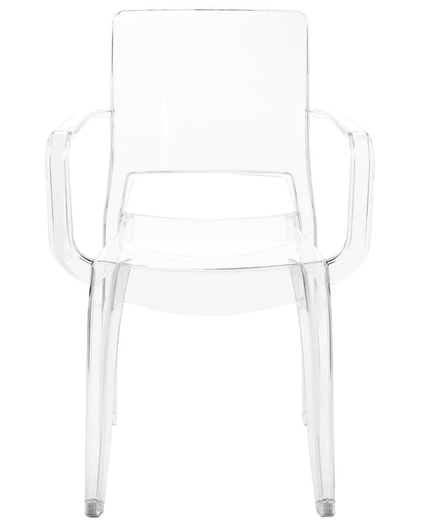 Sæt med 2 Spisestuestole Transparent Syntetisk Materiale Solid Ryg med Armlæn Stabelbar moderne design