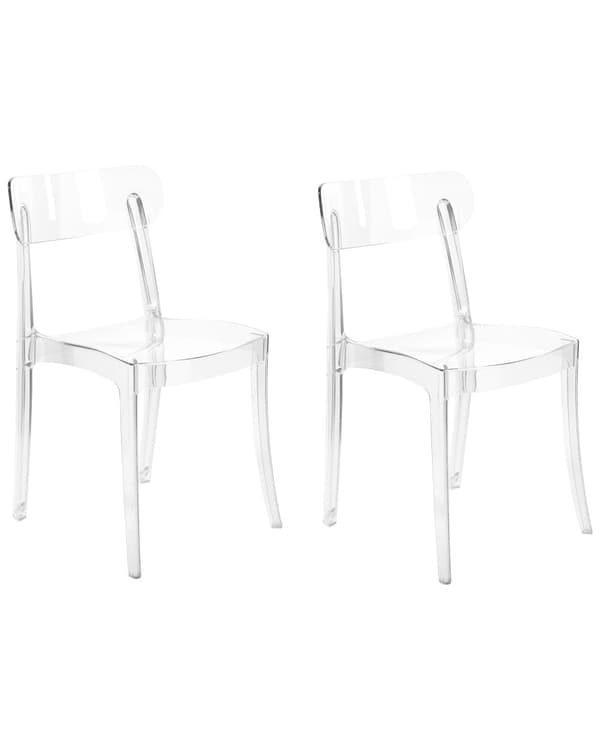 Sæt med 2 Spisestuestole Transparent Syntetisk Materiale Solid Ryg Armløs Stabelbar Moderne design