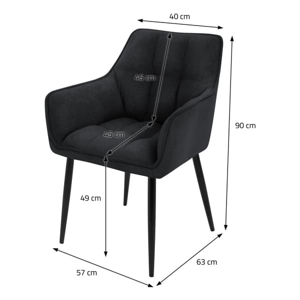 Sæt med 4 spisestuestole Stuestol Køkkenstol Lænestol Designstol