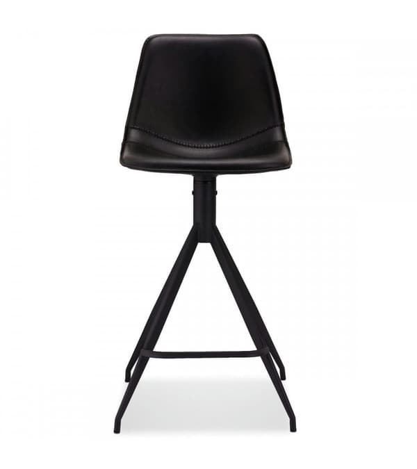 Rootz Barpall - Snurrbar stol - Bekväm motpall - 360° vridbar, högsta komfort, enkelt underhåll - 48cm x 57cm x 98cm - Metall och konstläder