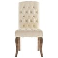 Miniatyrbild 3 av 9: vidaXL Matstolar 4 st beige linnedesign tyg