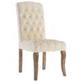 Miniatyrbild 4 av 9: vidaXL Matstolar 4 st beige linnedesign tyg