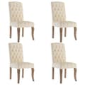 Miniatyrbild 2 av 9: vidaXL Matstolar 4 st beige linnedesign tyg