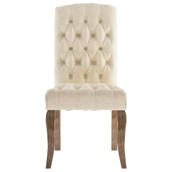 vidaXL spisebordsstole 4 stk. hør-look stof beige
