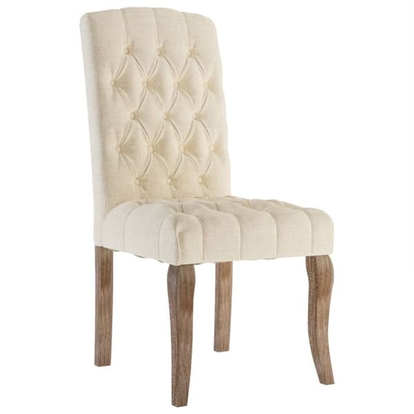 vidaXL spisebordsstole 4 stk. hør-look stof beige