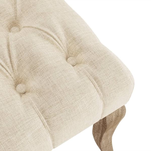 vidaXL spisebordsstole 4 stk. hør-look stof beige