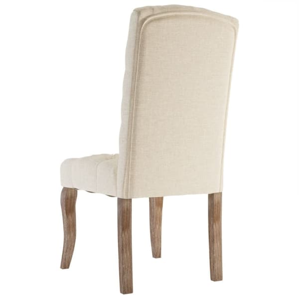 vidaXL Matstolar 6 st beige linnedesign tyg