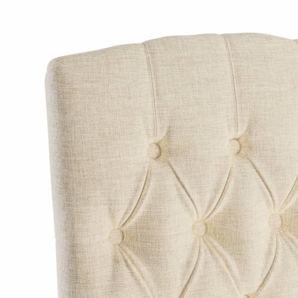 vidaXL Matstolar 6 st beige linnedesign tyg