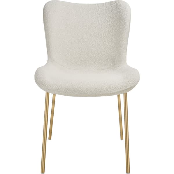 Spisebordsstole Tessa - Bouclé hvid/guld,pr. stk.