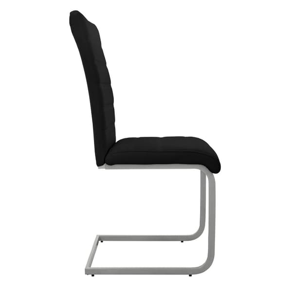 Set om 2 matsalsstolar med ryggstöd och svart konstläderklädsel ML-Design