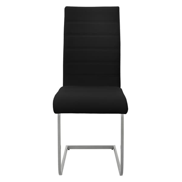 Set om 2 matsalsstolar med ryggstöd och svart konstläderklädsel ML-Design