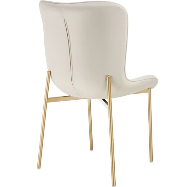 Spisebordsstole Tessa - Velour beige/guld,Sæt med 4 stk.