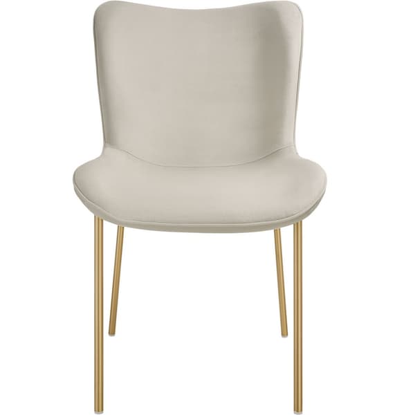 Spisebordsstole Tessa - Velour beige/guld,Sæt med 4 stk.