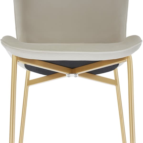 Spisebordsstole Tessa - Velour beige/guld,Sæt med 4 stk.