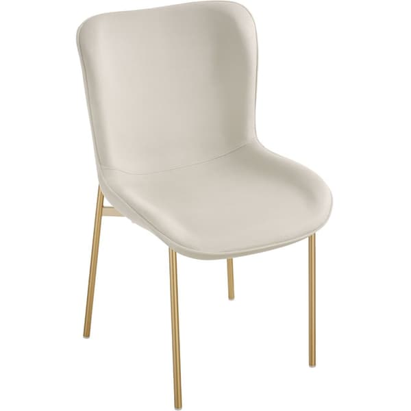 Spisebordsstole Tessa - Velour beige/guld,Sæt med 6 stk.