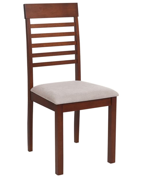 Matstol 2 st Taupe Polyester Gummi Trä Mörkt Trä Stoppade