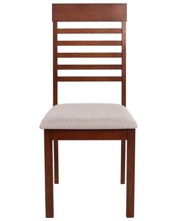 Matstol 2 st Taupe Polyester Gummi Trä Mörkt Trä Stoppade