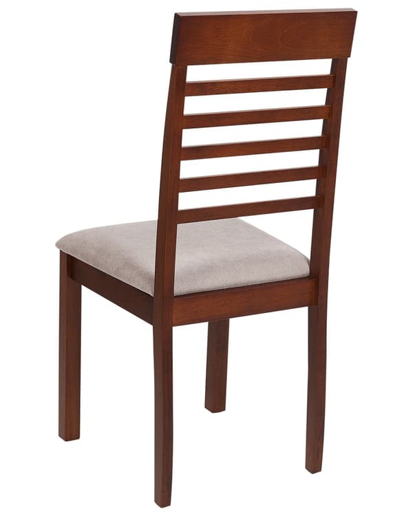 Matstol 2 st Taupe Polyester Gummi Trä Mörkt Trä Stoppade