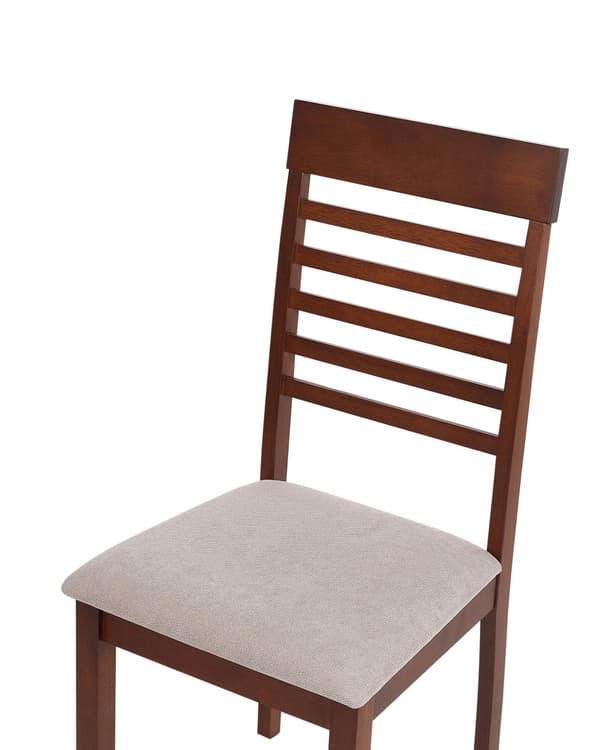 Matstol 2 st Taupe Polyester Gummi Trä Mörkt Trä Stoppade