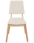 Miniatyrbild 4 av 9: Matstolar 2 st Ljusbeige Polyester Gummiträ Ljust Trä Stoppad Rygg och Sits