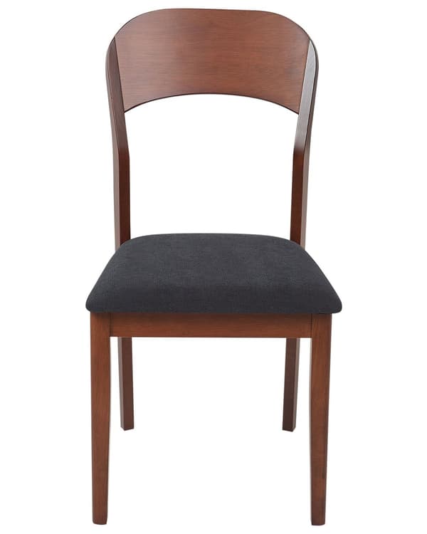 Spisebordsstol Mørkt Gummitræ Sæt af 2 Spisestole med Træben Klassiske Spisestuestol Retro Design Træstole til Spisebord