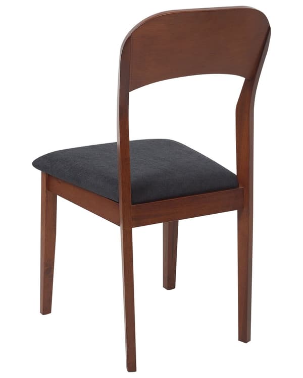 Spisebordsstol Mørkt Gummitræ Sæt af 2 Spisestole med Træben Klassiske Spisestuestol Retro Design Træstole til Spisebord