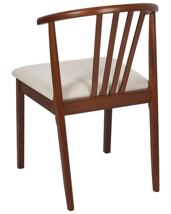 Spisebordsstol Mørkt Gummitræ Sæt af 2 Spisestole med Træben Klassiske Spisestuestol Retro Design Træstole til Spisebord