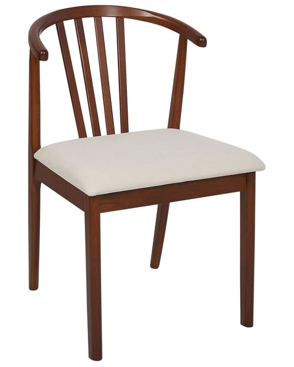 Spisebordsstol Mørkt Gummitræ Sæt af 2 Spisestole med Træben Klassiske Spisestuestol Retro Design Træstole til Spisebord