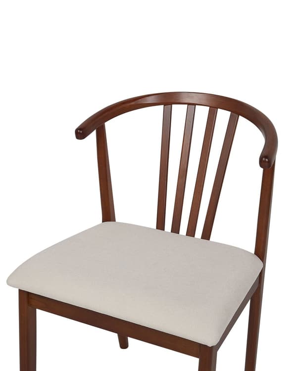 Spisebordsstol Mørkt Gummitræ Sæt af 2 Spisestole med Træben Klassiske Spisestuestol Retro Design Træstole til Spisebord