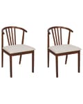Miniatyrbillede 1 af 9: Spisebordsstol Mørkt Gummitræ Sæt af 2 Spisestole med Træben Klassiske Spisestuestol Retro Design Træstole til Spisebord
