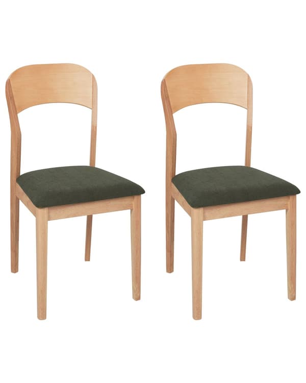 Spisebordsstol Lyst Gummitræ Sæt af 2 Spisestole med Træben Klassiske Spisestuestol Retro Design Træstole til Spisebord