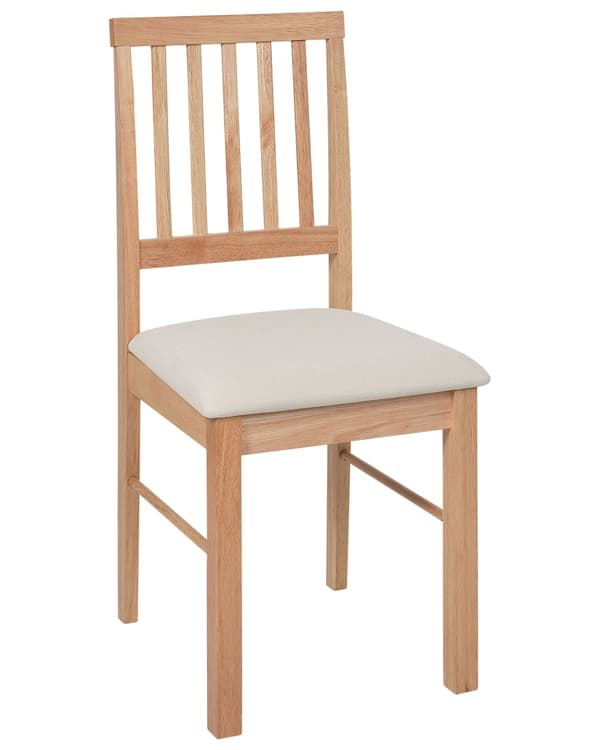 Spisebordsstol Lyst Gummitræ Sæt af 2 Spisestole med Træben Klassiske Spisestuestol Retro Design Træstole til Spisebord