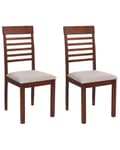 Miniatyrbillede 1 af 9: Spisebordsstol Mørkt Gummitræ Sæt af 2 Spisestole med Træben Klassiske Spisestuestol Retro Design Træstole til Spisebord