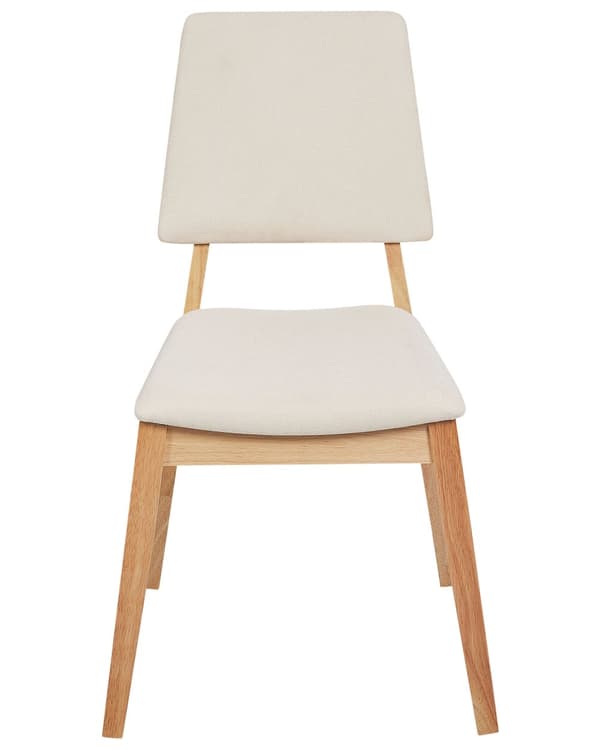 Spisebordsstol Lyst Gummitræ Sæt af 2 Spisestole med Træben Klassiske Spisestuestol Retro Design Træstole til Spisebord